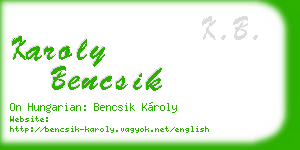 karoly bencsik business card