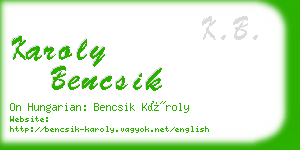 karoly bencsik business card